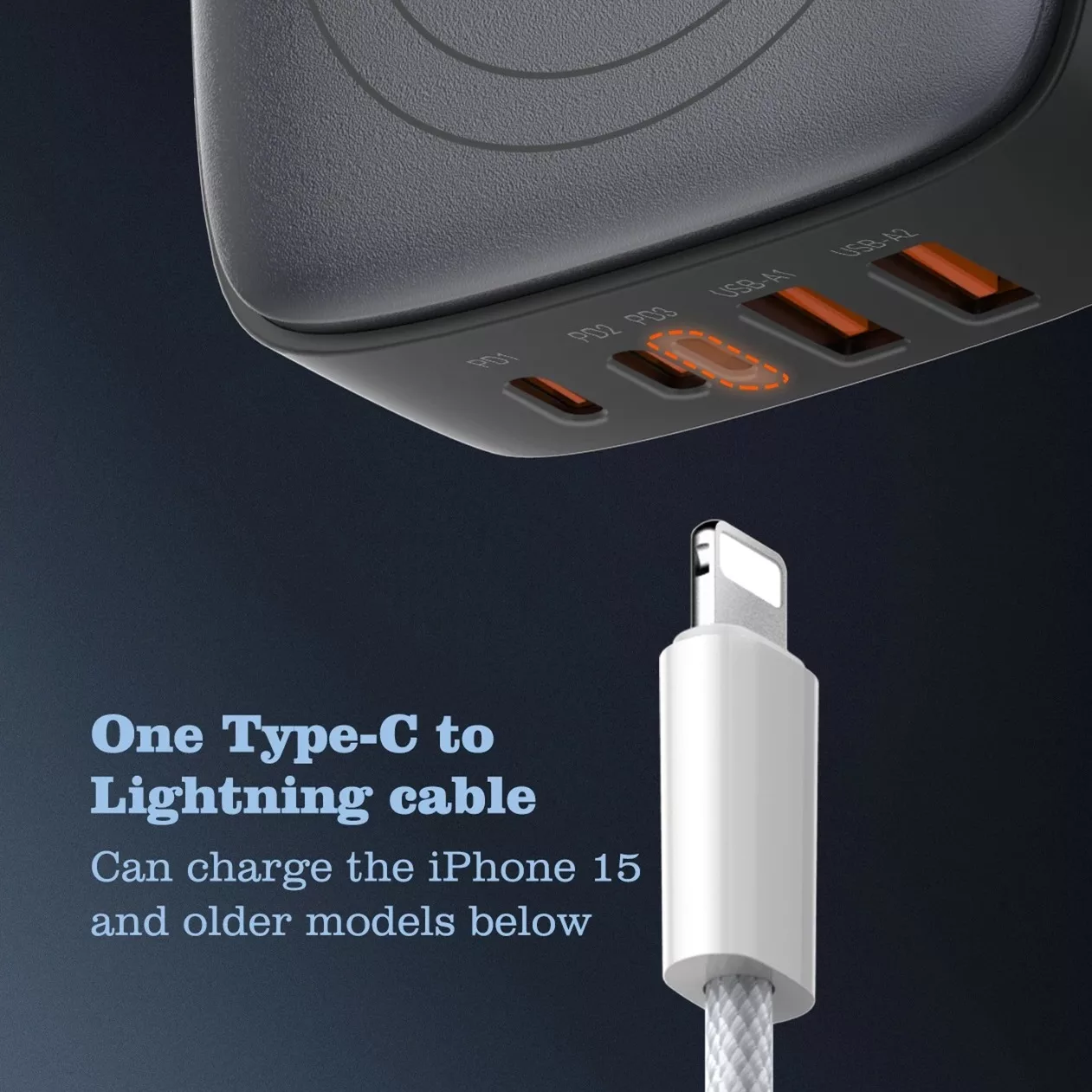 شارژر رومیزی الدینیو مدل GAN-6IN1-Q4010-140W