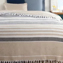 روتختی مادام کوکو مدل Sherly Bej Lacivert یک نفره سایز 220×160 سانتی متر