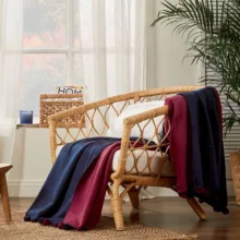 پتو ازدیلک مدل Ponponlu Indigo دو رو سایز 180×220 سانتی متر
