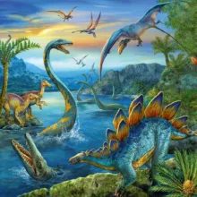 پازل 49 تکه راونزبرگر مدل The Fascination of the Dinosaurs کد 09317 مجموعه 3 عددی