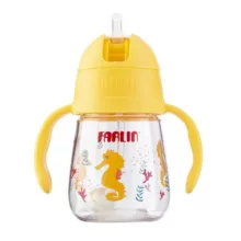 لیوان آبمیوه خوری کودک فارلین مدل نی دار سوپاپ دار کد AG-10024