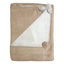 پتو ازدیلک مدل Ponponlu Bej سایز 150×200 سانتی متر
