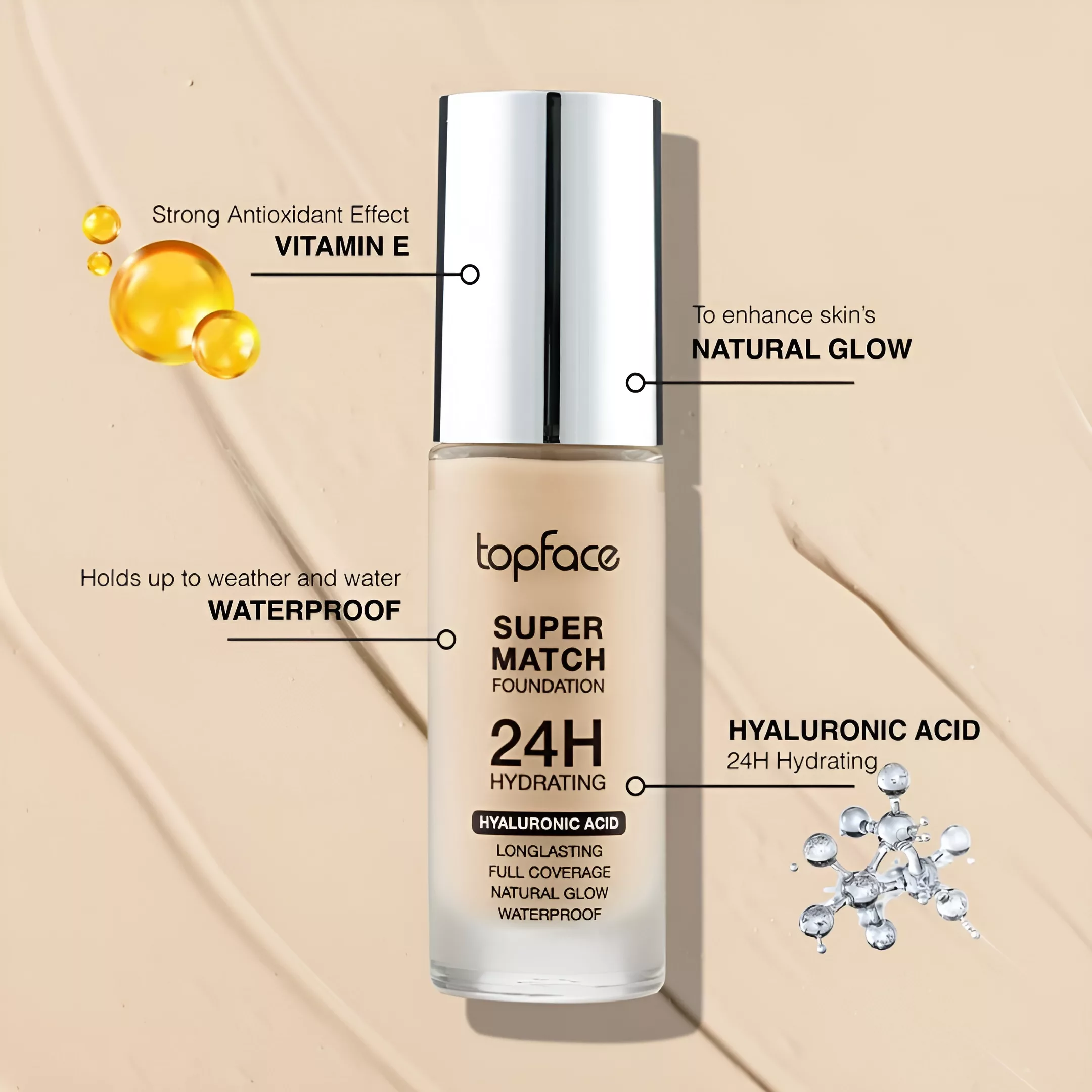 کرم پودر تاپ فیس مدل SUPER MATCH شماره 002