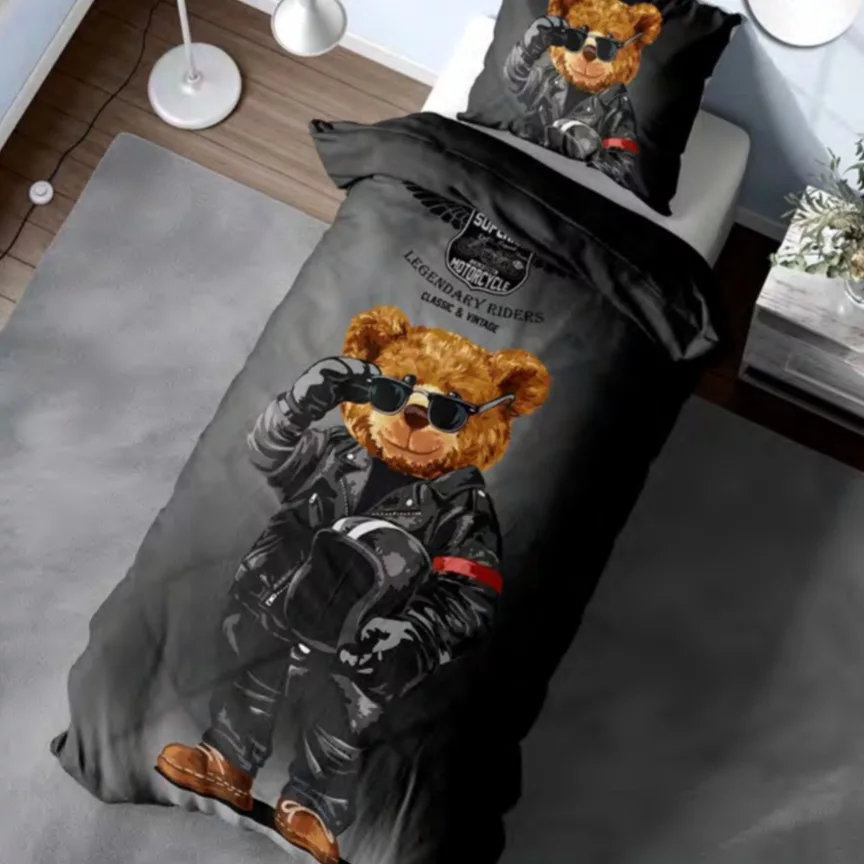 لحاف مدل تدی یک نفره سایز 215×150 سانتی متر به همراه روبالشتی