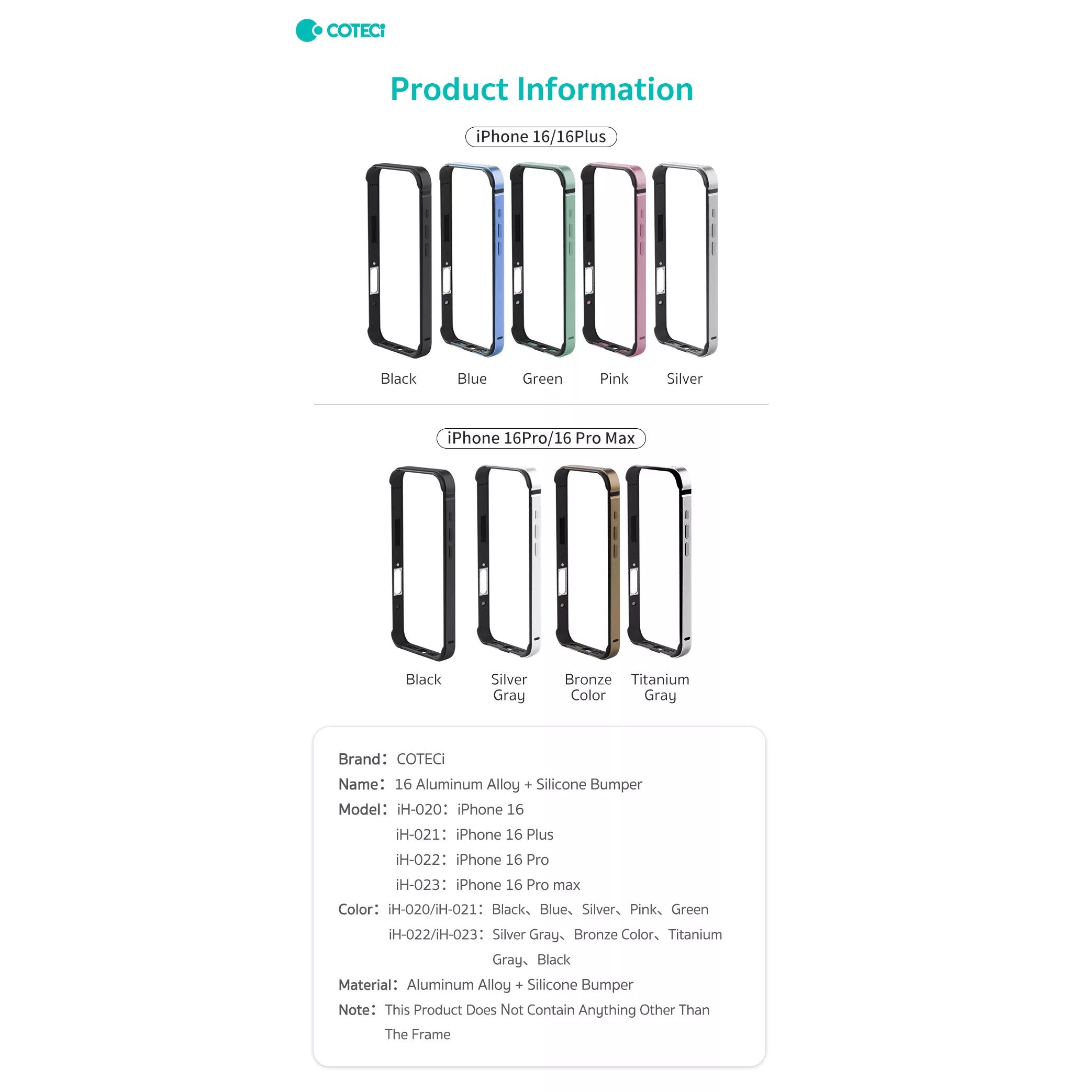 بامپر کوتتسی مدل IH-023 مناسب برای گوشی موبایل اپل Iphone 16 ProMax