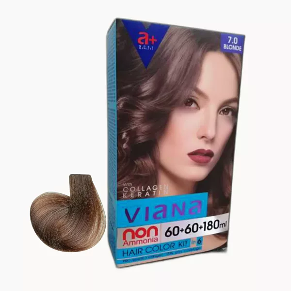 کیت رنگ مو ویانا شماره 7.0 حجم 120 میلی لیتر رنگ بلوند