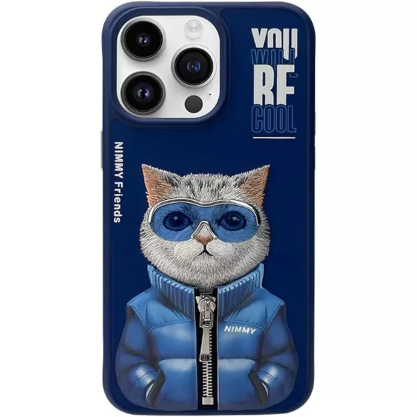 کاور نیمی مدل گربه کاپشن دار کد 18 مناسب برای گوشی موبایل اپلiphone 15 promax