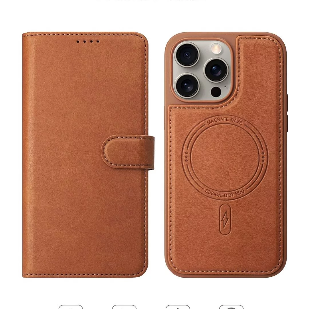 کیف کلاسوری اچ دی دی طرح چرمی مگ سیف مدل LUXURY مناسب برای گوشی موبایل اپل IPHONE 13 pro