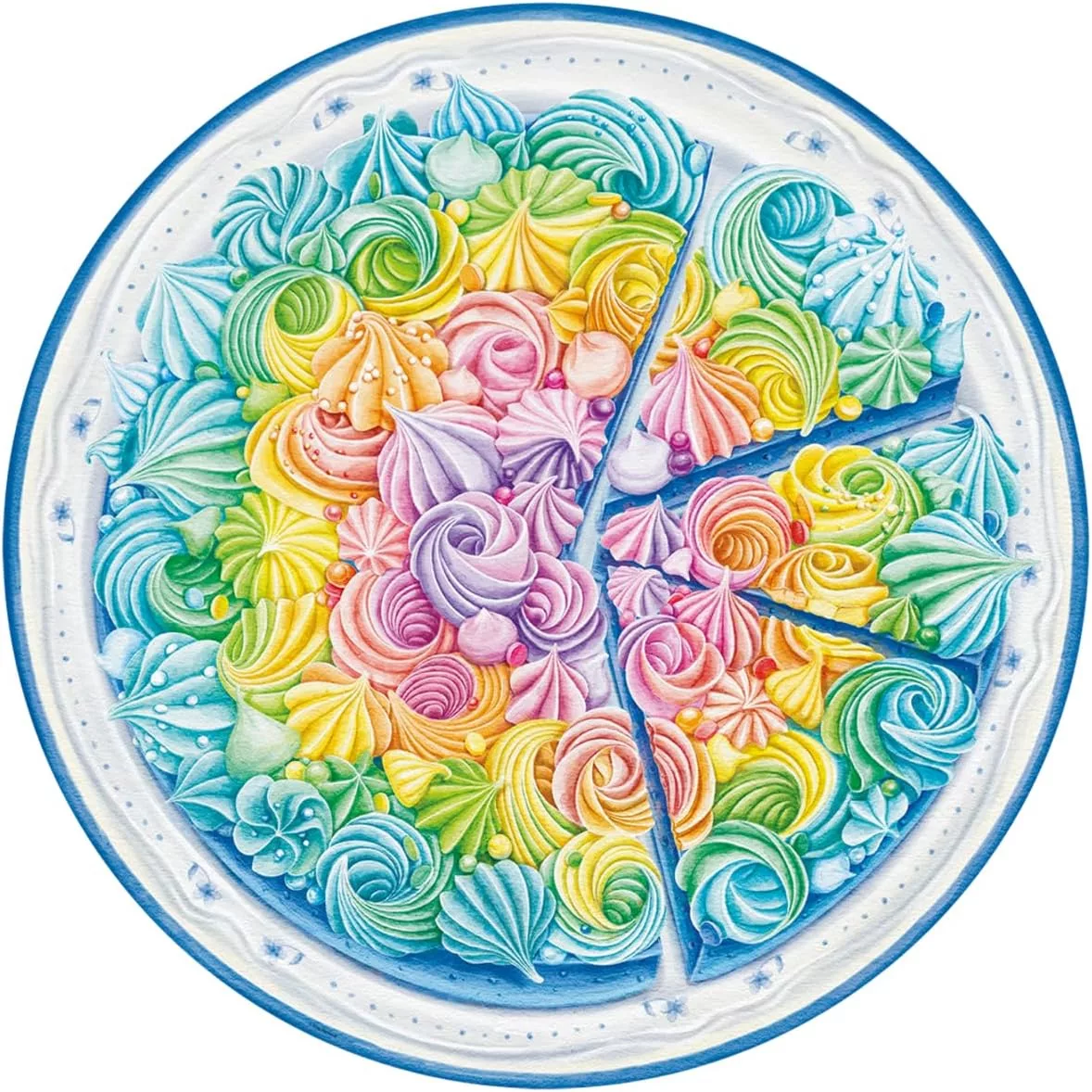 پازل 500 تکه راونزبرگر مدل Circle of Color Rainbow Cake کد 17349