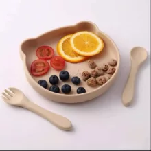 ست غذا خوری کودک مدل سیلیکون مجموعه 4 عددی