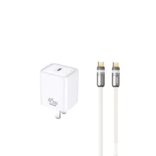 شارژر دیواری 45 وات ریمکس مدل RP-U185 به همراه کابل تبدیل USB-C