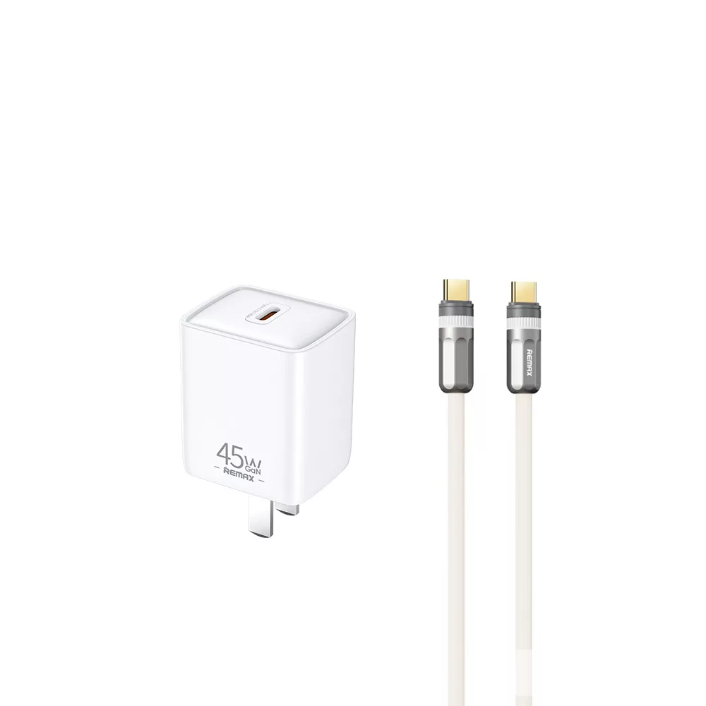 شارژر دیواری 45 وات ریمکس مدل RP-U185 به همراه کابل تبدیل USB-C