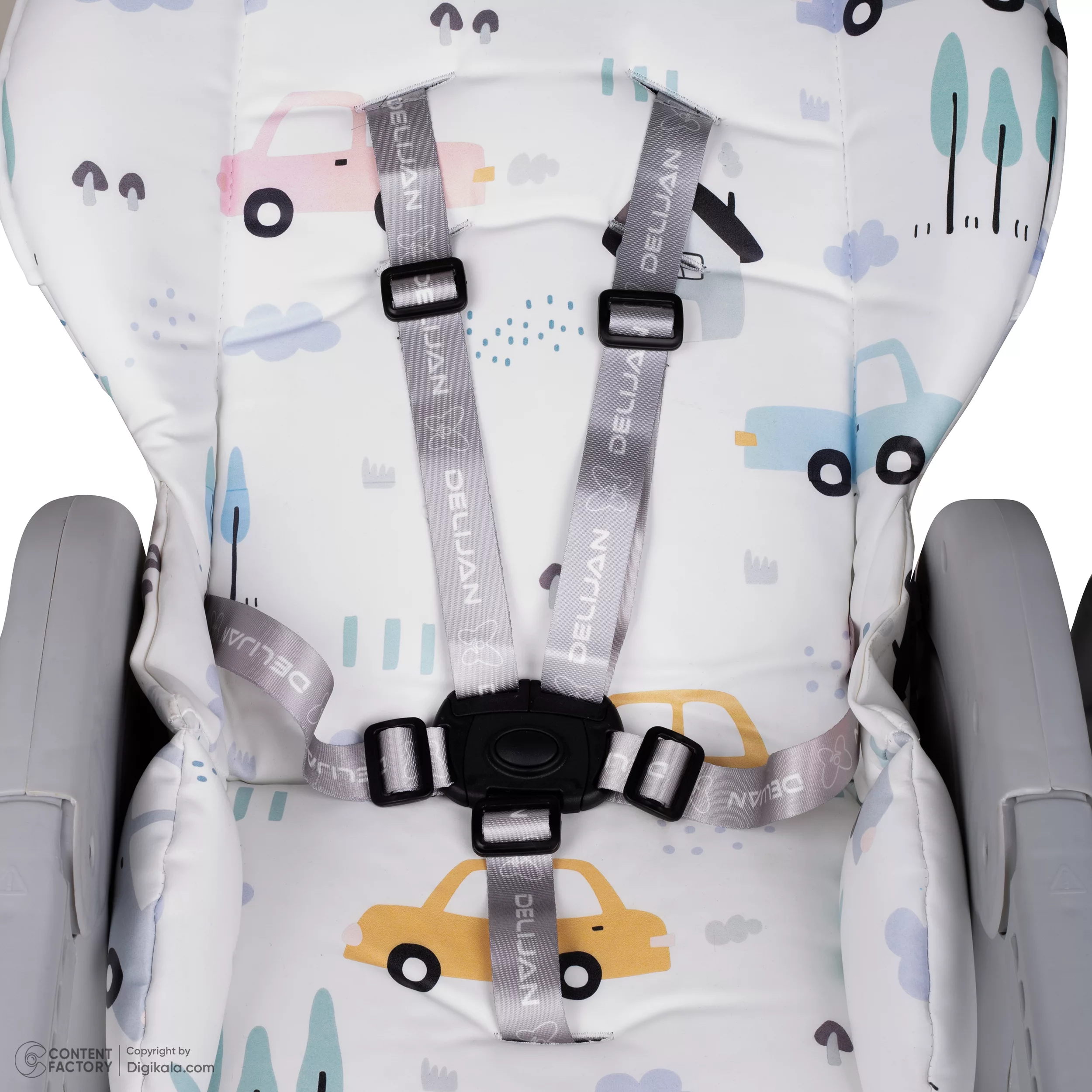 صندلی غذاخوری کودک دلیجان طرح ماشین مدل الوان