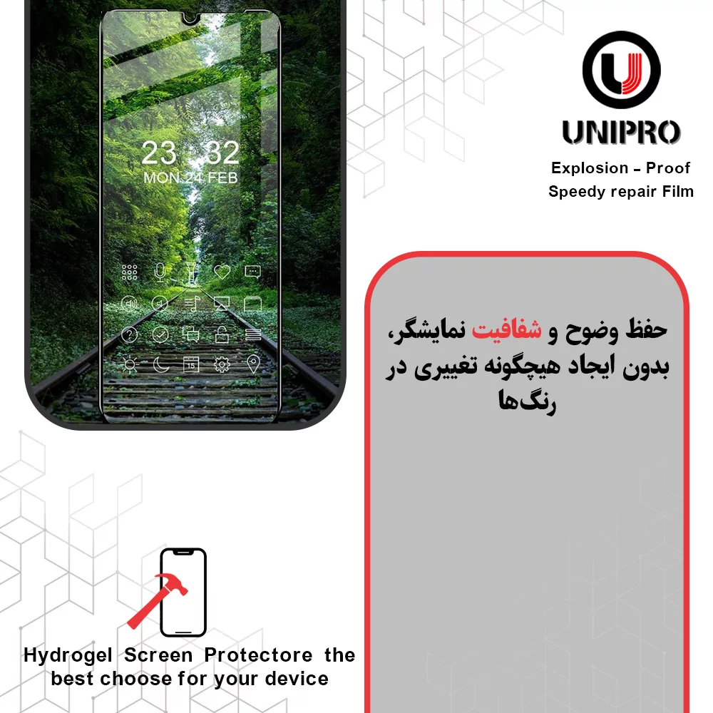 محافظ صفحه نمایش شفاف یونی پرو مدل Explosion Proof مناسب برای گوشی موبایل وان پلاس 13