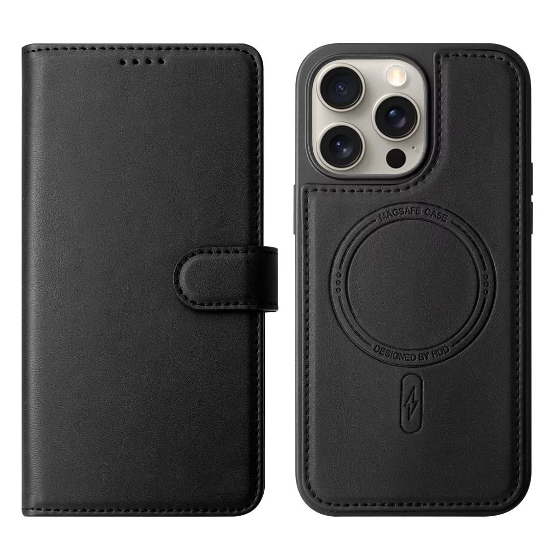 کیف کلاسوری اچ دی دی طرح چرمی مگ سیف مدل LUXURY مناسب برای گوشی موبایل اپل IPHONE 13 pro