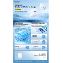 شارژر دیواری 45 وات ریمکس مدل S24 ULTRA به همراه کابل تبدیل USB-C