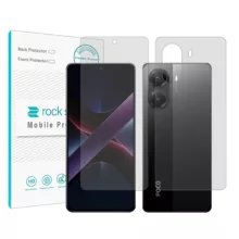 محافظ صفحه نمایش شفاف راک اسپیس مدل Resistant‌ مناسب برای گوشی موبایل شیائومی Poco X7 Pro  به همراه محافظ پشت گوشی