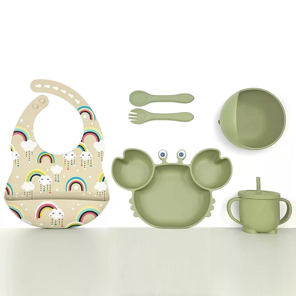 ظرف غذای کودک مدل رنگین کمان مجموعه 7 عددی