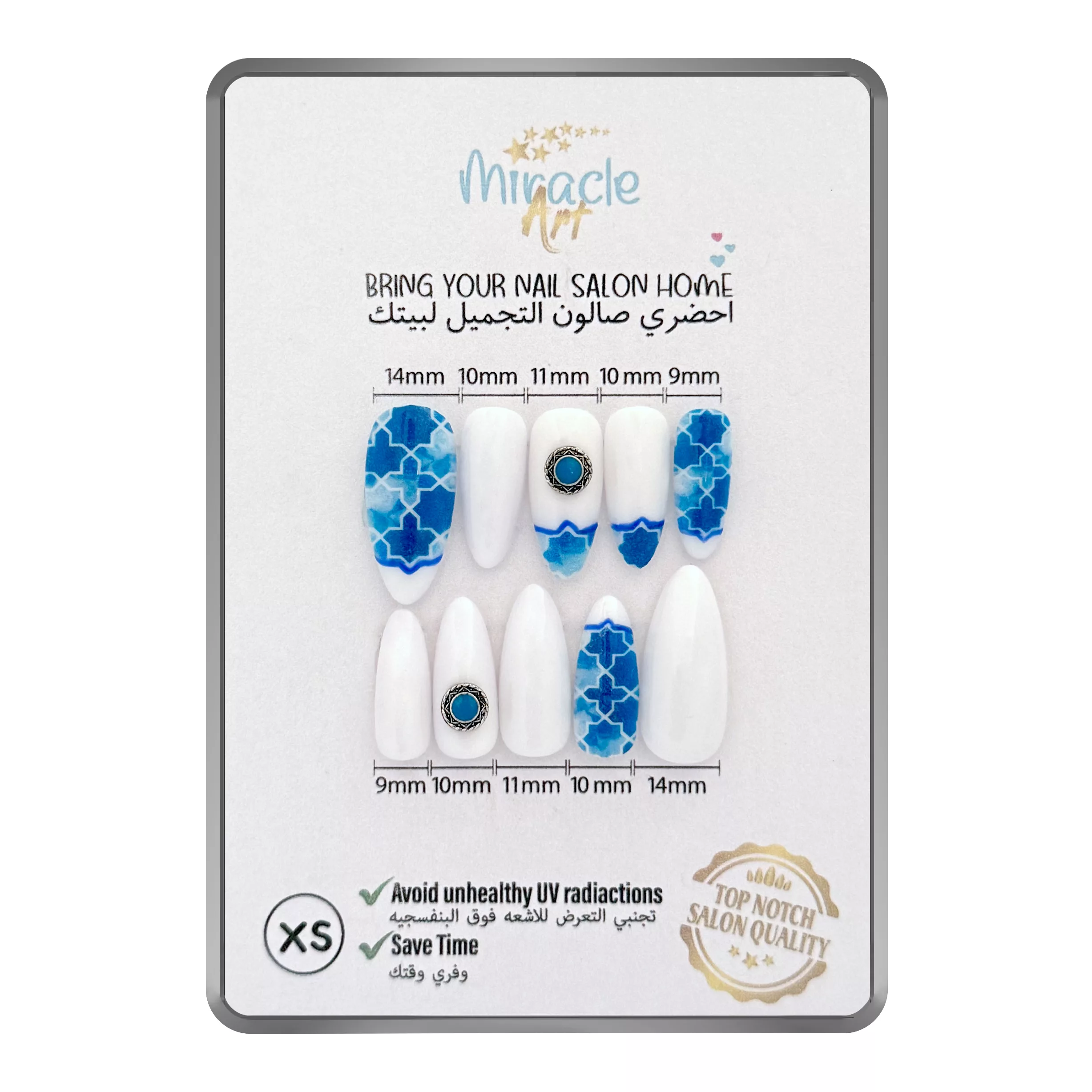 ناخن مصنوعی میراکل آرت کد 003XS بسته 10 عددی