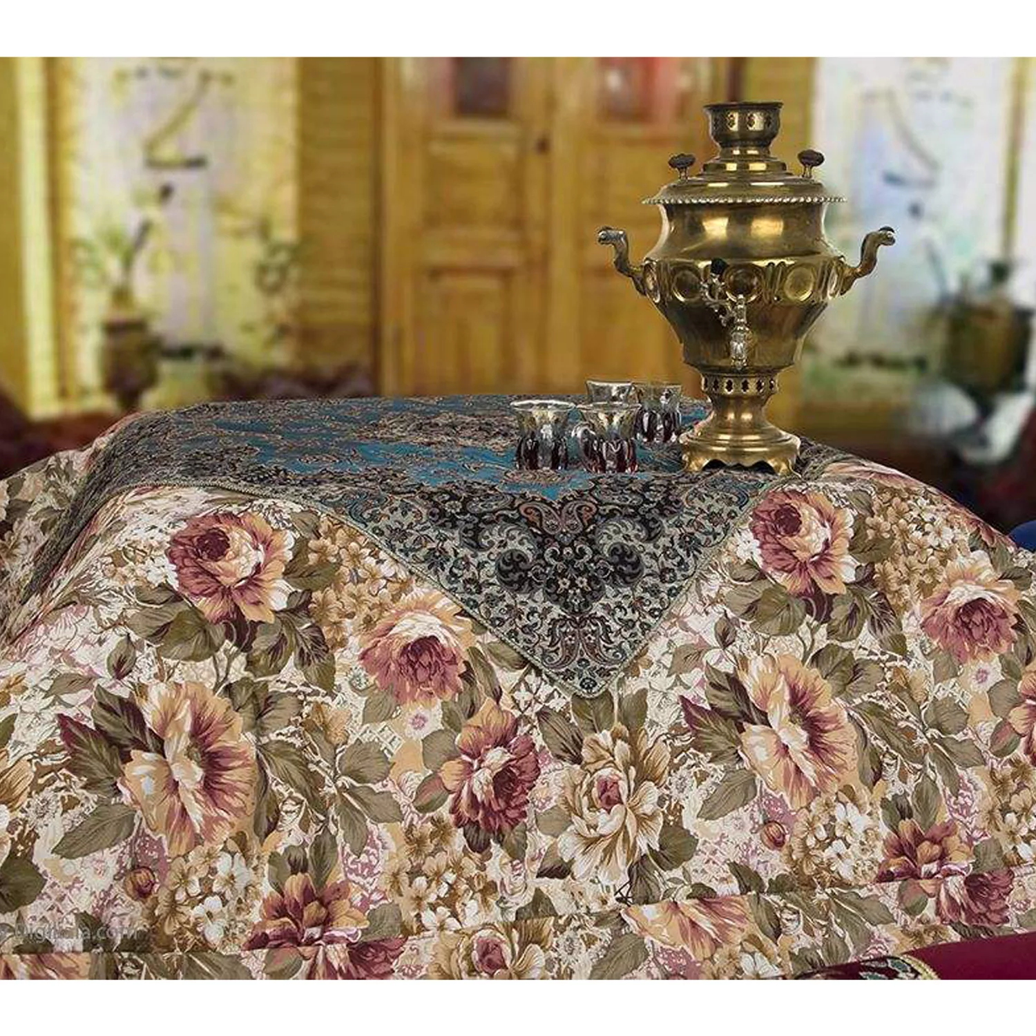 لحاف کرسی سندس مدل رز کد 08 سایز 300x300 سانتی متر