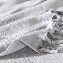 روتختی مادام کوکو مدل Basil Gri Yatak Ortusu دو نفره سایز 240×220 سانتی متر