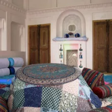 لحاف کرسی خانه سبز اسماعیلی مدل خشتی سایز  350x350 سانتی متر