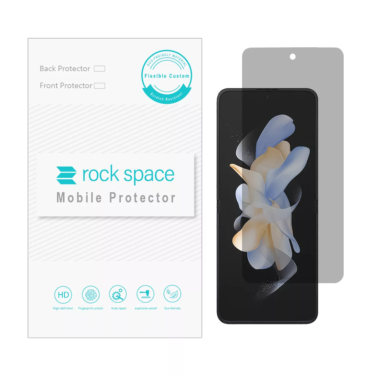 محافظ صفحه نمایش حریم شخصی راک اسپیس کد PRV مناسب برای گوشی موبایل سامسونگ Galaxy Z Flip 4