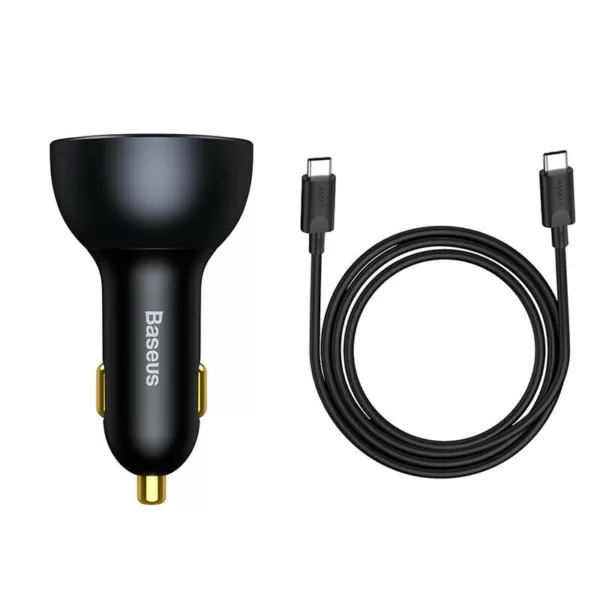 شارژر فندکی 100 وات باسئوس مدل TZCCZM-0G به همراه کابل USB-C