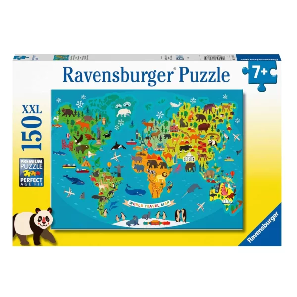 پازل 150 تکه راونزبرگر مدل Animal World Map کد 13287