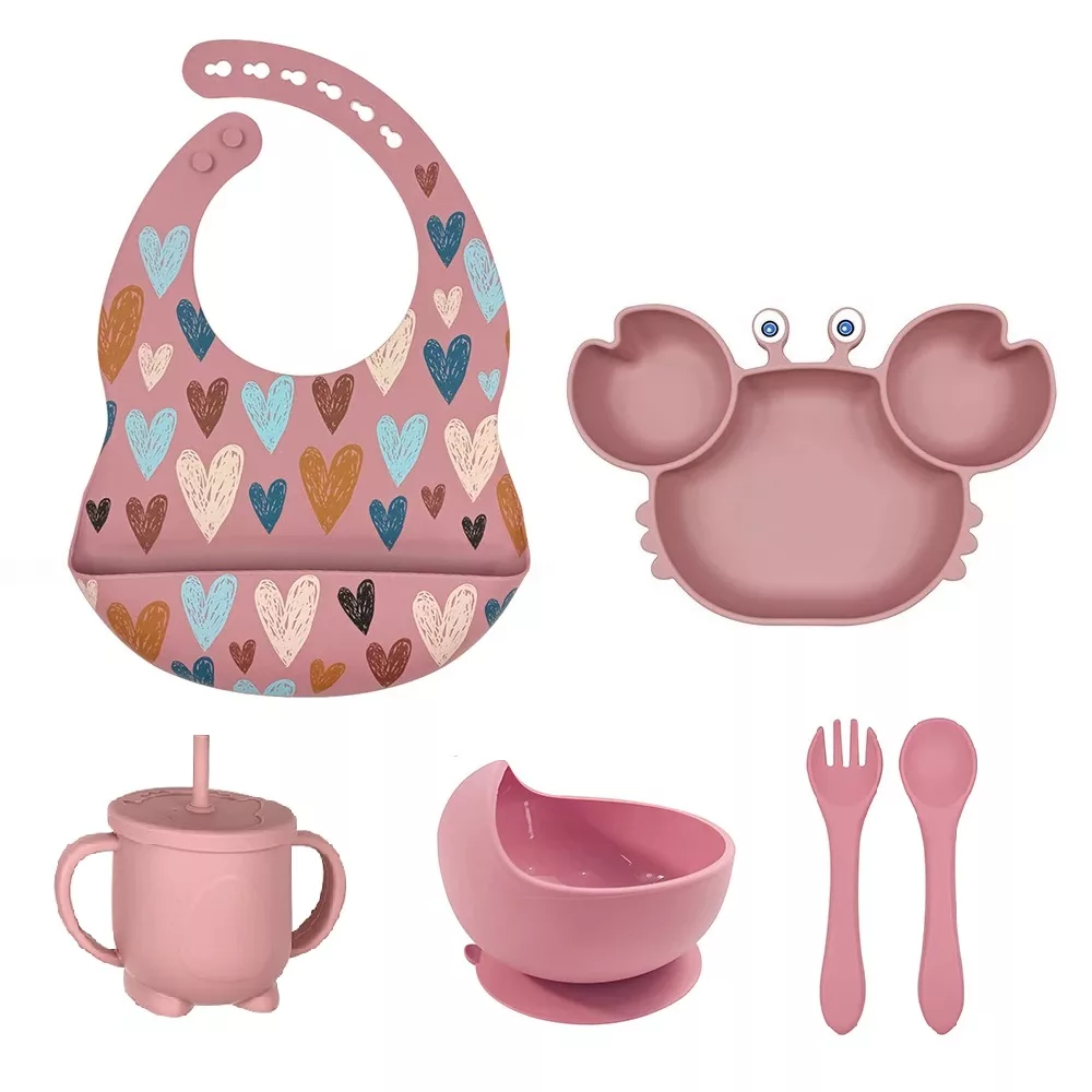 ظرف غذای کودک مدل قلبی مجموعه 7 عددی