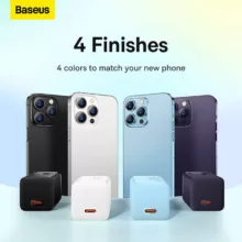 شارژر دیواری 30 وات بیسوس مدل GAN5 mini 30W به همراه کابل تبدیل USB-C