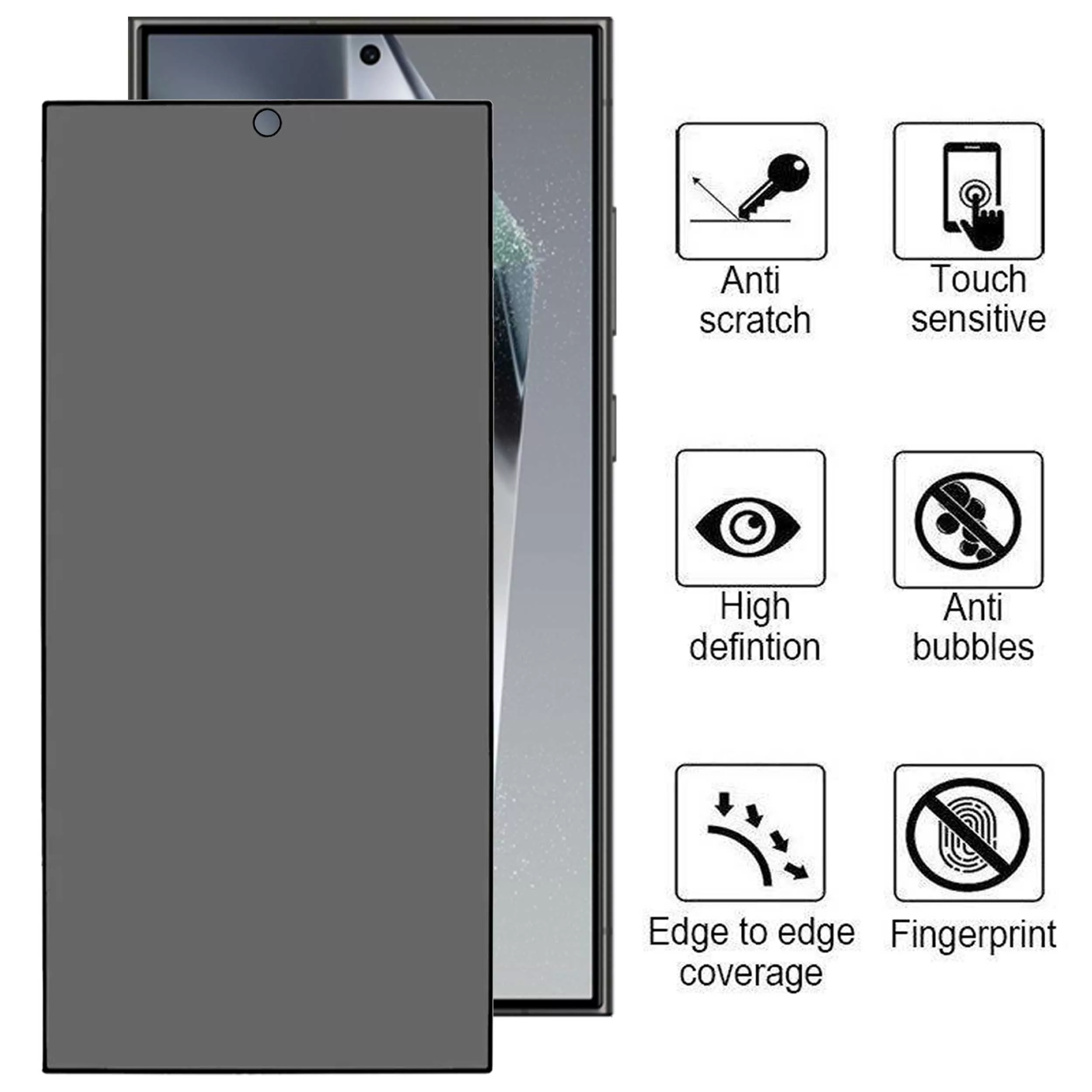 محافظ صفحه نمایش حریم شخصی بوف مدل Privacy مناسب برای گوشی موبایل سامسونگ Galaxy S24 Ultra