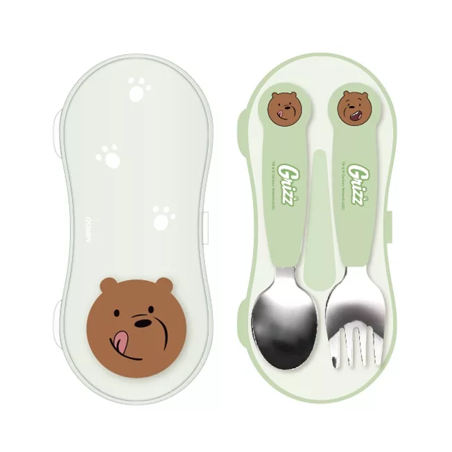 ست قاشق چنگال کودک مینیسو مدل Grizz