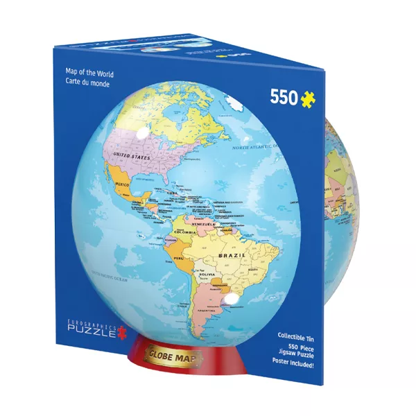 پازل 550 تکه یوروگرافیکس پازلز مدل 8551-5863 Map of the World Tin