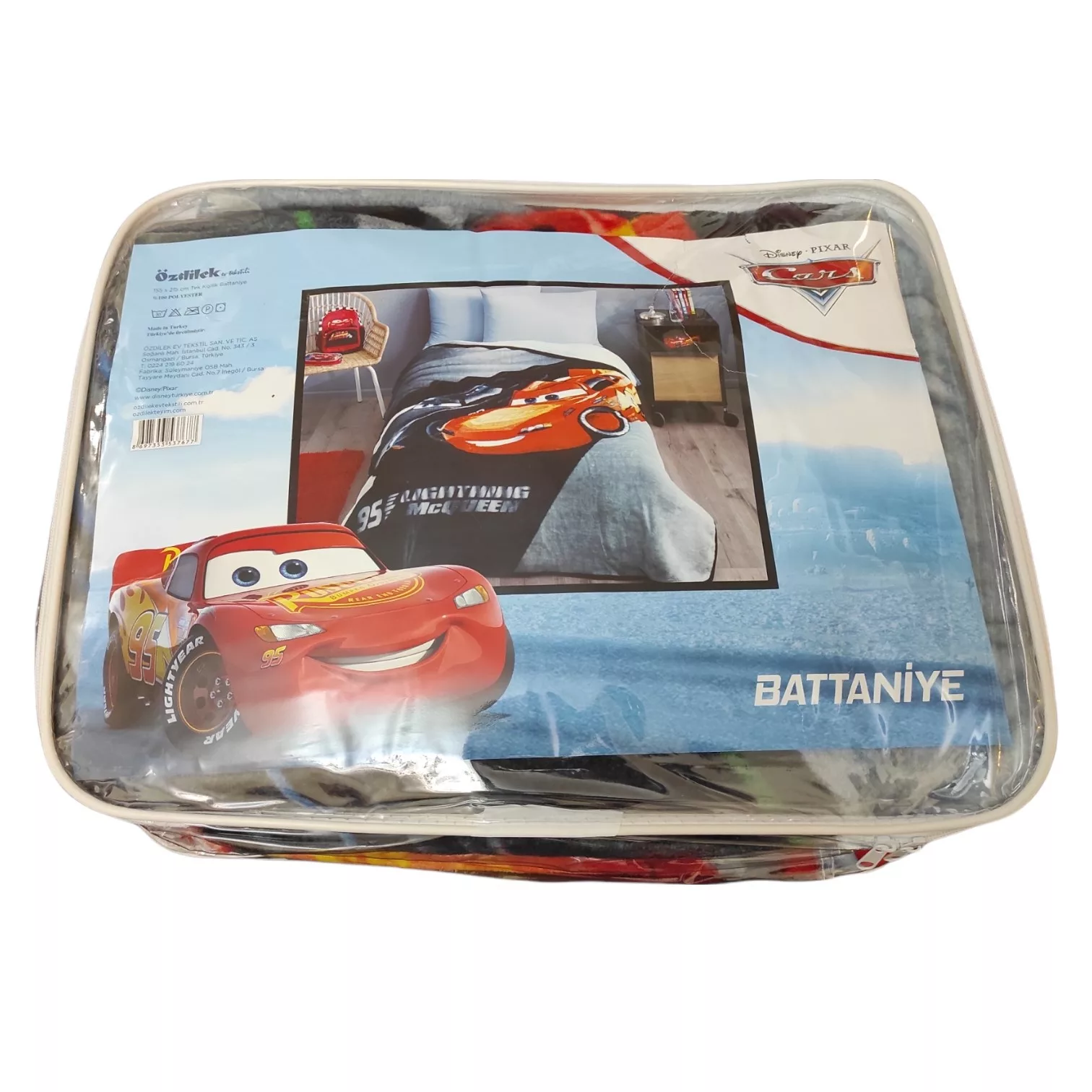 پتوی ازدیلک مدل Cars Pixar تک نفره سایز 155×215 سانتی متر