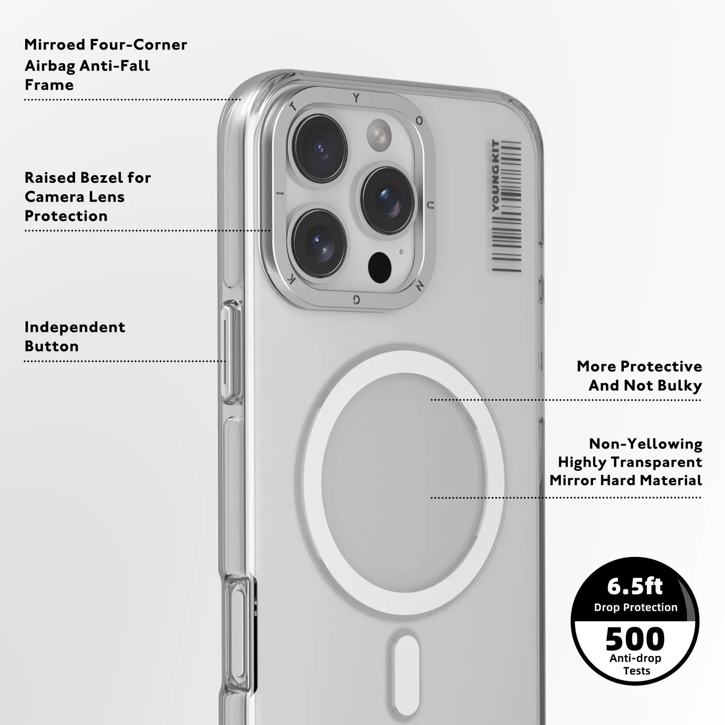 کاور یانگ کیت مدل Crystal Shield مناسب برای گوشی موبایل اپل iphone 16 pro max