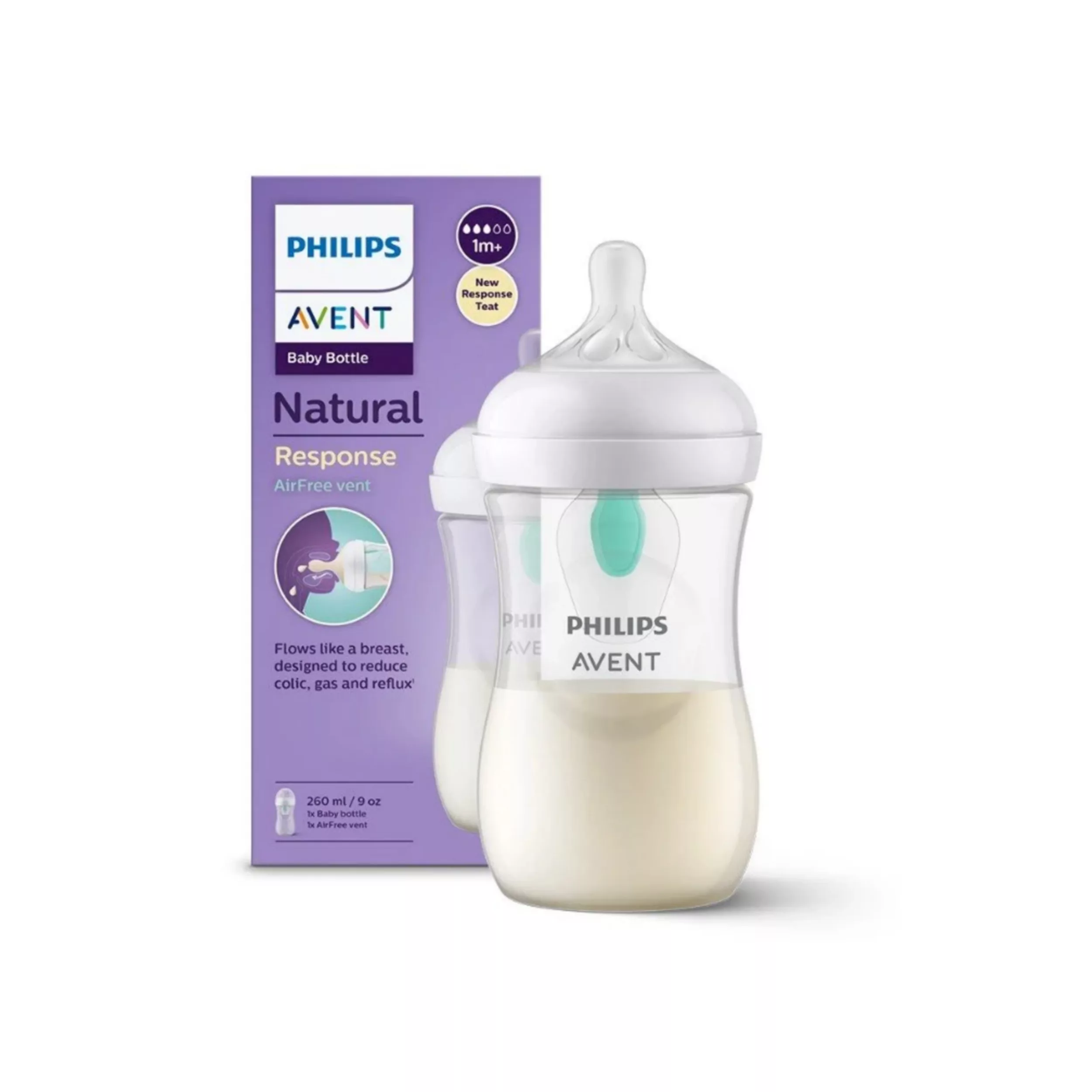 شیشه شیر فلیپس اونت مدل سوپاپ دار گنجایش 260 میلی لیتر