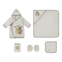 ست حوله کودک و نوزاد مادرکر طرح خرس سایز 75×75 سانتی‌متر مجموعه 5 عددی