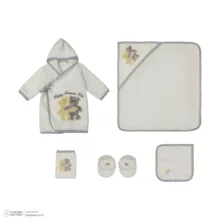 ست حوله کودک و نوزاد مادرکر طرح خرس سایز 75x75 سانتی‌متر مجموعه 5 عددی