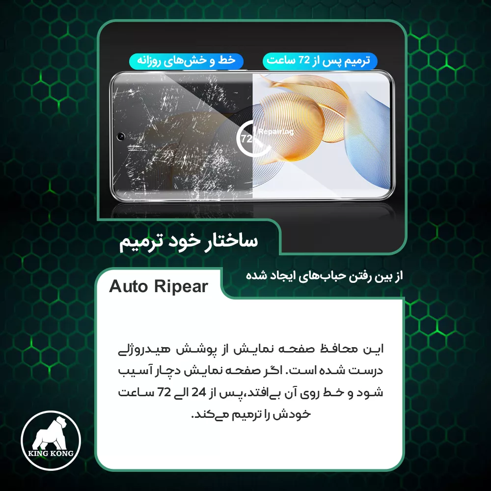 محافظ صفحه نمایش مات کینگ کونگ مدل Tough مناسب برای گوشی موبایل سامسونگ Galaxy Z Flip5 به همراه محافظ پشت گوشی