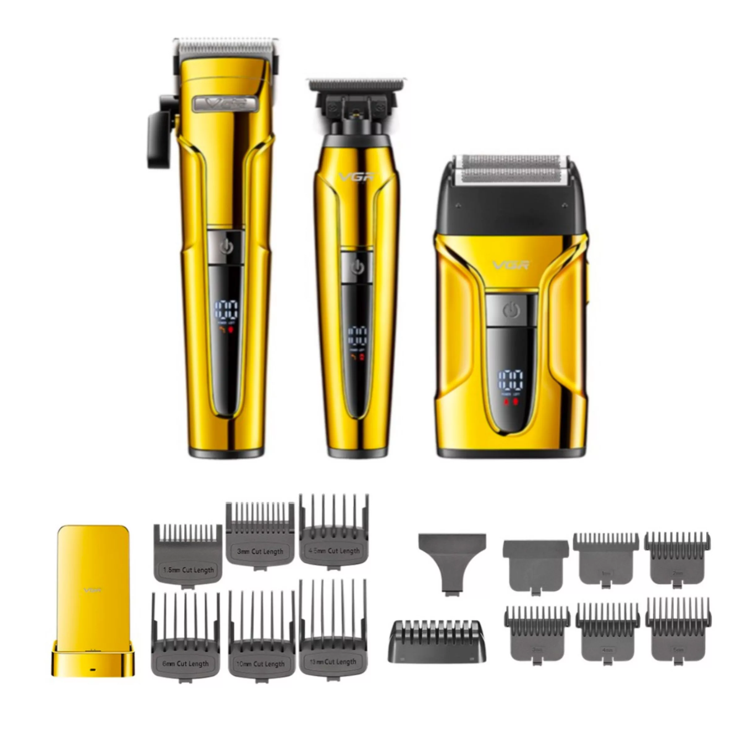 ماشین اصلاح موی سر و صورت وی جی ار مدل v-694 مجموعه 3 عددی