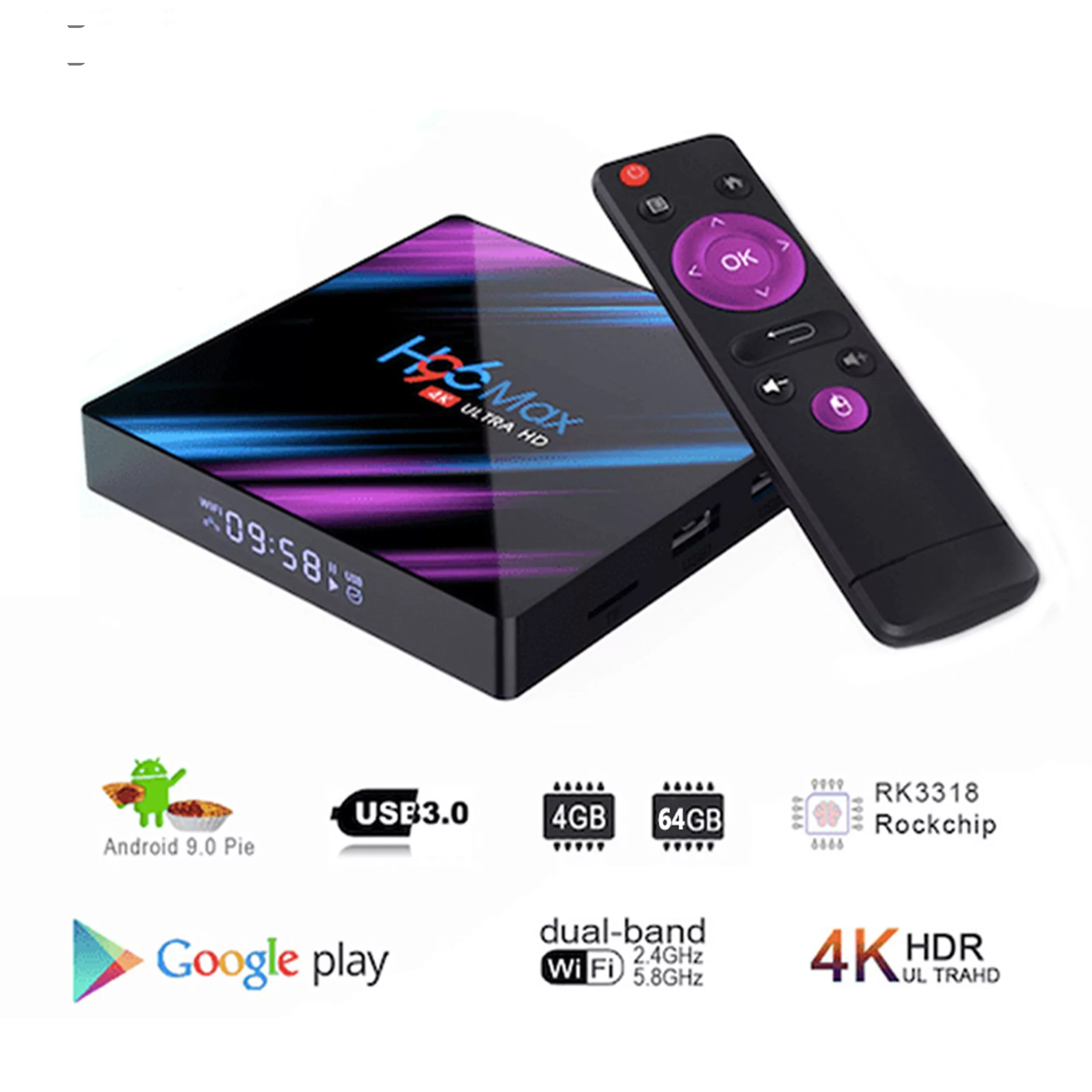 اندروید باکس اچ96 مدل مکس 3318 64/4