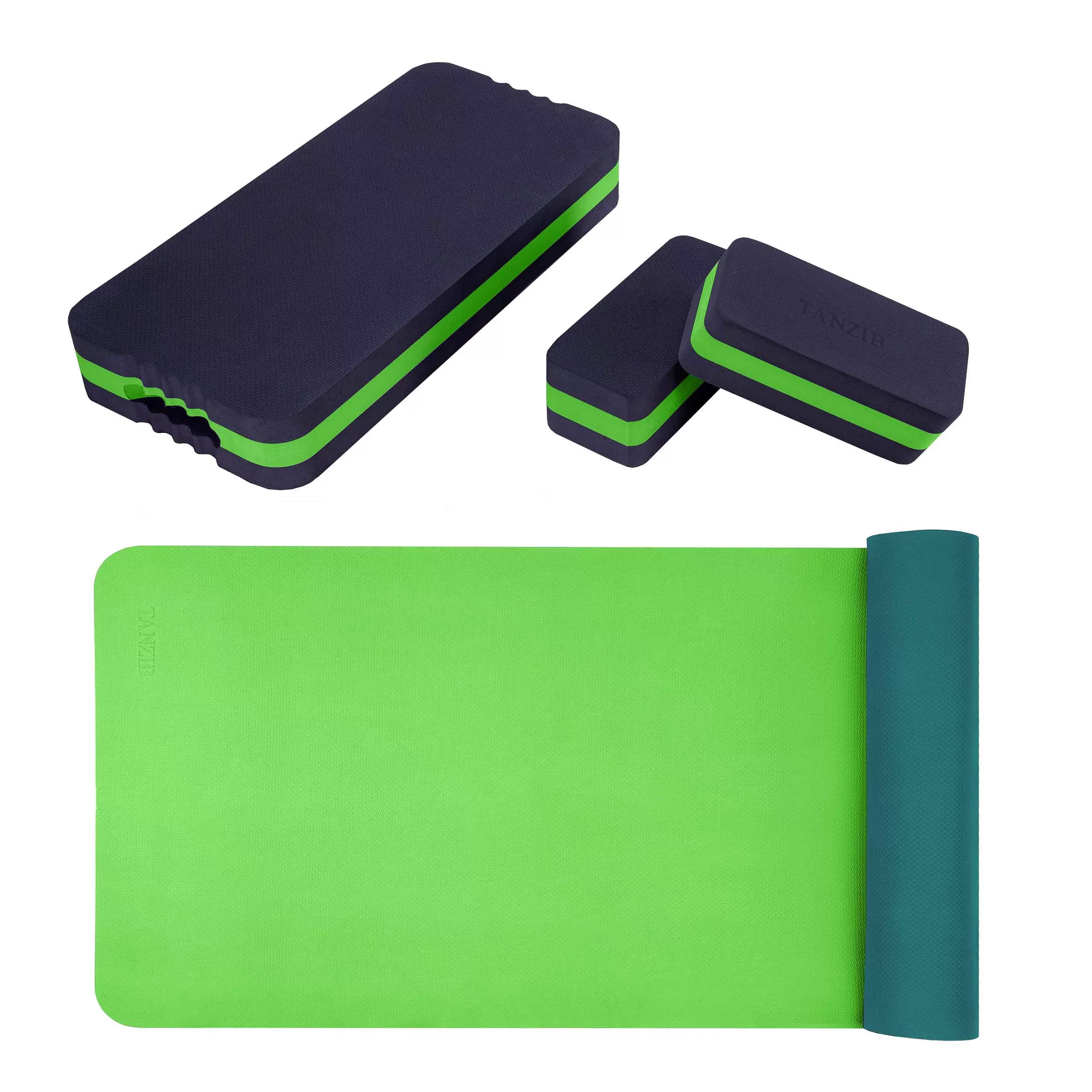 زیر انداز یوگا تن زیب مدل Pack01 به همراه استپ وآجر مجموعه 4 عددی