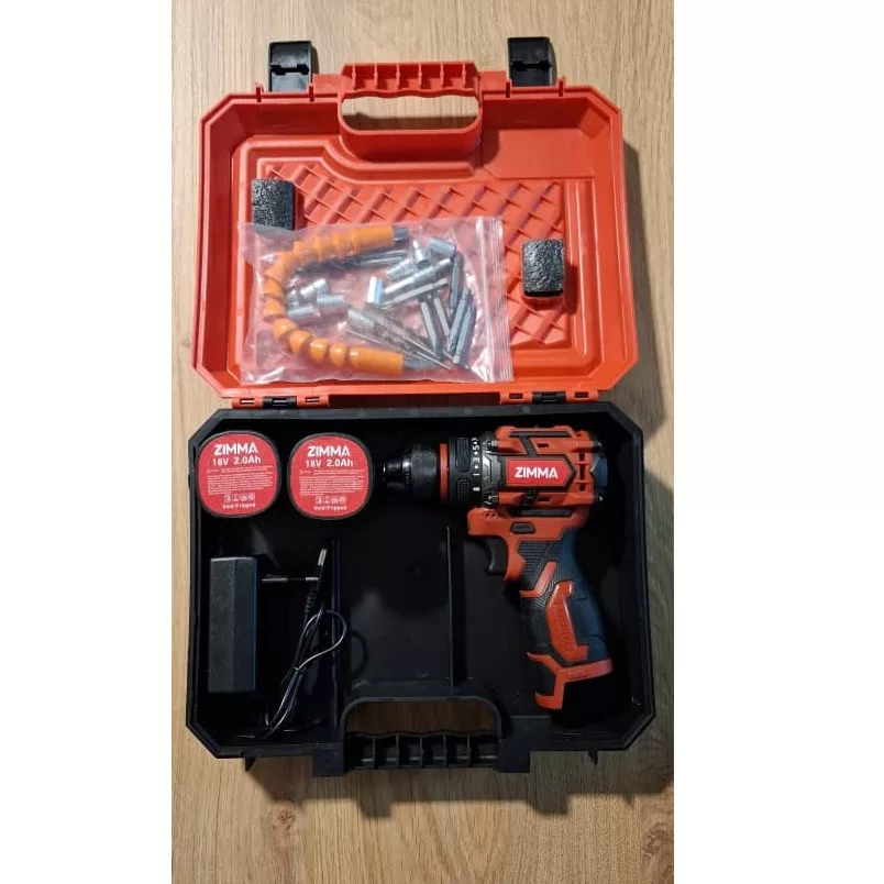 دریل پیچ گوشتی شارژی زیمما مدل براشلس 18 ولت