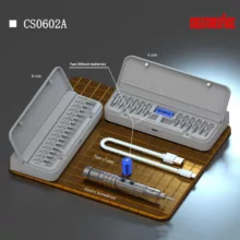پیچ گوشتی شارژی و دستی الکترونیکی کرییشن اسپیس مدل CS0602A مجموعه 30 عددی