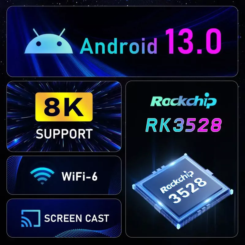 اندروید باکس اچ96 مدل Max RK3528 4K 2/16G