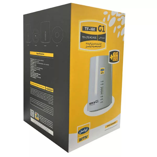 مودم 4.5G ایرانسل مدل TF-i60 G1 به همراه 480 گیگ 6 ماهه و سیم کارت