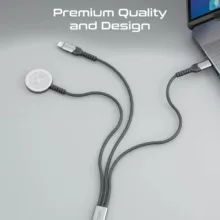 کابل تبدیل USB-C به USB-C/ پد شارژ اپل واچ/ لایتنینگ پرومیت مدل ICHARGE-TRIO طول 1.5 متر