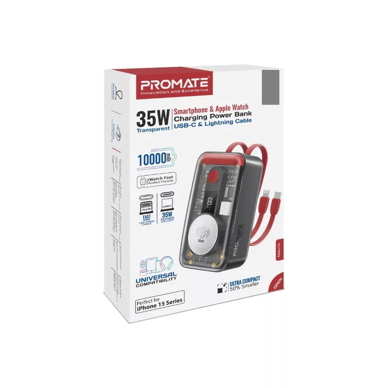 پاوربانک پرومیت مدل MAVRIX ظرفیت 10000 میلی‌آمپرساعت