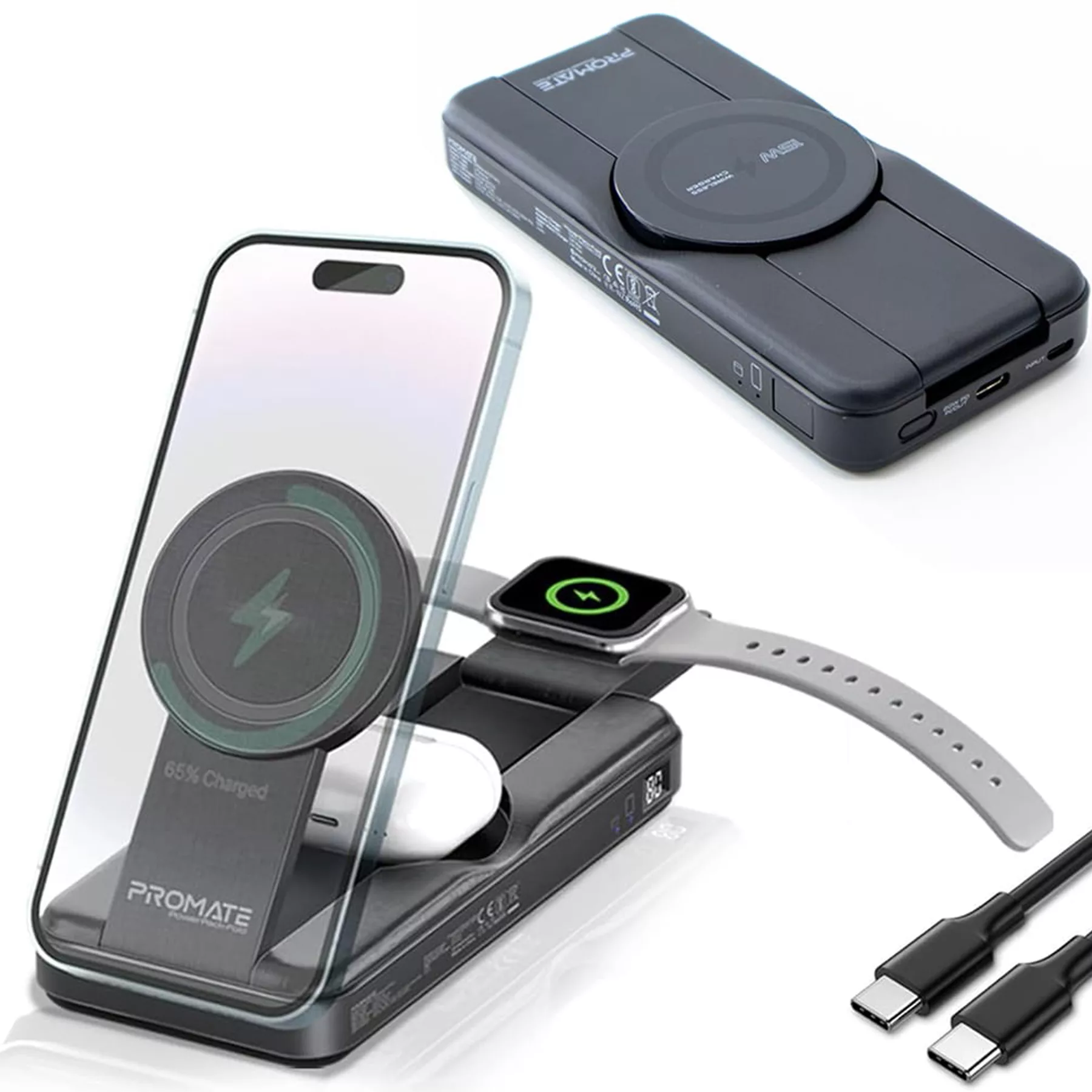 پاوربانک پرومیت مدل POWERPACK-FOLD به ظرفیت 10000 میلی آمپرساعت